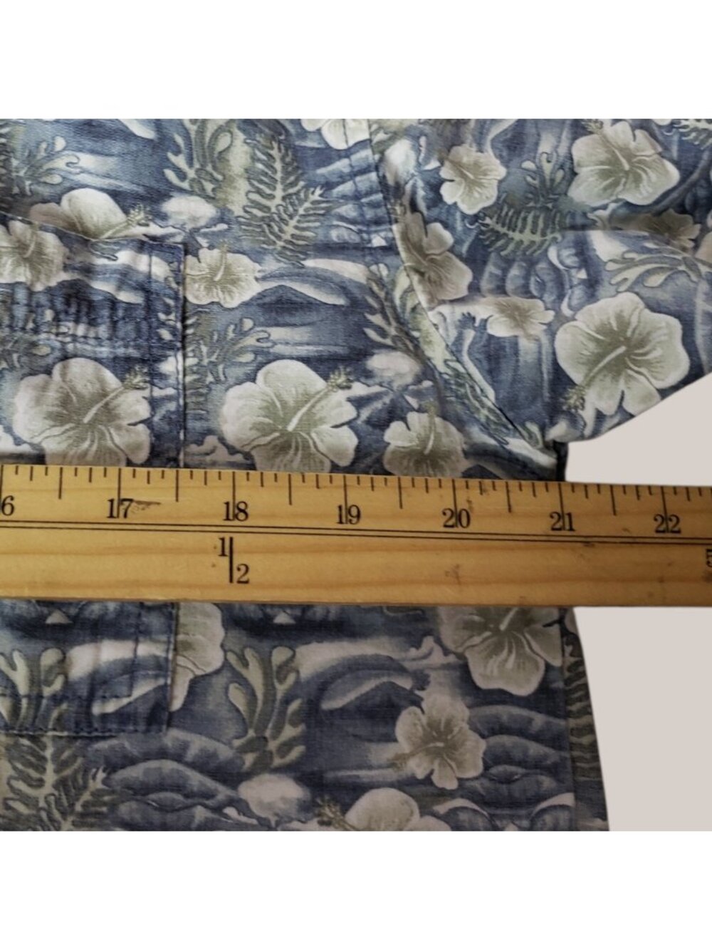 Quiksilver Vtg Floral Hawaiian Button-Up Shirt Mens Blue/Whit Medium - Picture 8 of 11